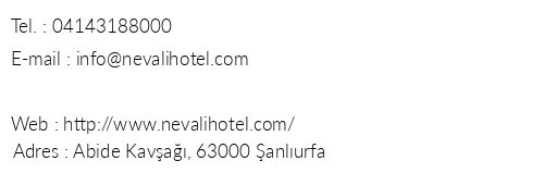 Nevali Hotel telefon numaralar, faks, e-mail, posta adresi ve iletiim bilgileri
